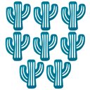 Ver imagem 1 de Kit 8 Porta Copo Decorativo em Silicone Formato Cacto Suporte Mesa Bolacha Chopp Azul