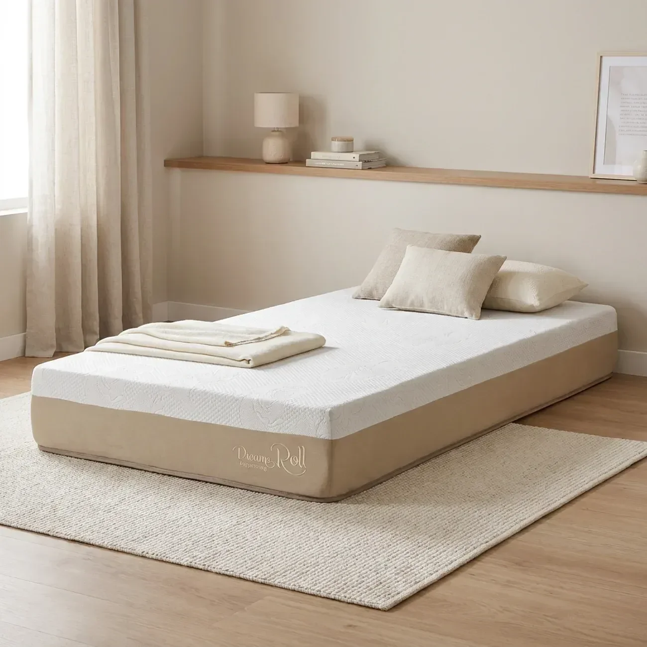 Colchão para Cama de Solteiro de Mola Ensacada Firme Enrolado À Vácuo 88CMX188CMX24CM Dreams Roll