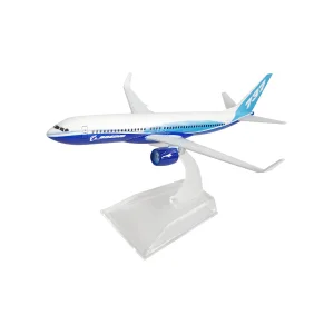 Avião Miniatura de Metal Boeing em Escala 1:400 Colecionável com Base em Acrílico Decoração:ap737-p