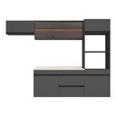 Ver imagem 7 de Armário de Cozinha Modulada Completa com Pia Suspensa 251,5cm Milano Multimóveis MCR2405 Grafite/