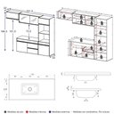 Ver imagem 4 de Armário de Cozinha Modulada Completa com Pia Suspensa 251,5cm Milano Multimóveis MCR2405 Grafite/