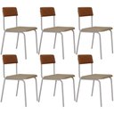 Ver imagem 1 de Kit 06 Cadeiras Estofada para Sala de Jantar Sense Branco C01 Linho Areia Courino Caramelo - Lyam de