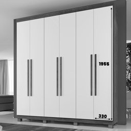 Guarda Roupa Milão 6 Portas 3 Gavetas 7 Prateleiras - Benetil - 6