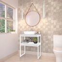 Ver imagem 5 de Pendente Tubo Palito 30cm - Branco com Anel Prata