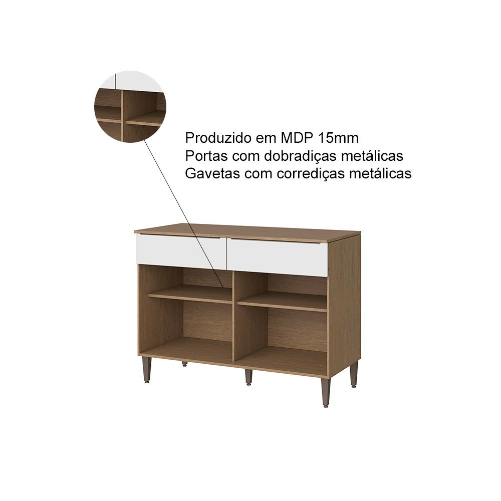 Balcão com Tampo 2 Portas 2 Gavetas Juliette Aramóveis - 2