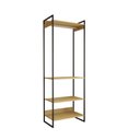 Ver imagem 2 de Closet Modulado Estilo Industrial Solteiro Loft Canela Cabideiro Ferro Preto