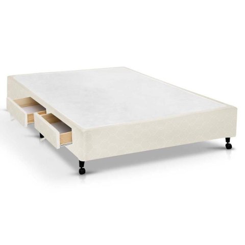 Cama Base c/Aux 2 Gavetas Casal Castor Poli Clean 138x188x27