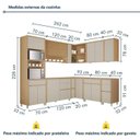 Ver imagem 3 de Cozinha 11 Peças Condessa Canto Torre Quente 100% MDF Bege/Carvalho Greige