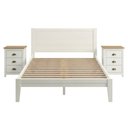 Ver imagem 1 de Cama Queen 2 Mesas de Cabeceira 3 Gavetas Madeira Taeda Branco Freijo Festra