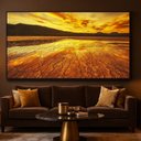 Ver imagem 1 de Quadro Canvas Paisagem Marrom com Dourado-mold.preta:60x40cm