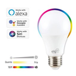 Lâmpada de Led 10w Bivolt Inteligente Wi-fi e Bluetooth Elg - 2