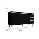 Ver imagem 2 de Kit Balcão Gabinete para Pia Andreia 150cm C/ Balcão Cooktop 4 ou 5 Bocas - Ajl Móveis Kit Balcão Ga