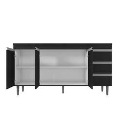 Kit Balcão Gabinete para Pia Andreia 150cm C/ Balcão Cooktop 4 ou 5 Bocas - Ajl Móveis Kit Balcão Ga - 4