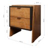 Mesa de Cabeceira Dante com 2 Gavetas Naturale/preto Fosco - 3