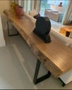 Ver imagem 2 de Aparador de Tronco Pequiá com Pés em Aço Carbono em U Cor Natural:Comprimento 100cm X Altura 80cm X