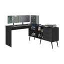 Ver imagem 2 de Mesa Gamer em L para Computador com 3 Gavetas Nexus Multimóveis Mp6048 Preto
