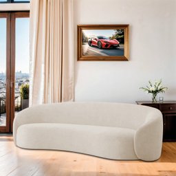 Sofá 3 Lugares 180cm Orgânico Luxo Recepção Amore Linho - Doce Sonho Móveis - 2