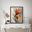 Ver imagem 1 de Quadro Flores Elegantes Transparência Colorida 45x34cm:moldura Preta