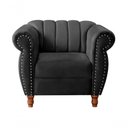 Ver imagem 5 de Conjunto de Sofás Realeza 4 Lugares Fixo Preto Veludo Bella Decor