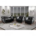Ver imagem 4 de Conjunto de Sofás Realeza 4 Lugares Fixo Preto Veludo Bella Decor