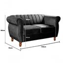 Ver imagem 3 de Conjunto de Sofás Realeza 4 Lugares Fixo Preto Veludo Bella Decor