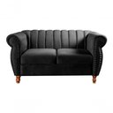 Ver imagem 7 de Conjunto de Sofás Realeza 4 Lugares Fixo Preto Veludo Bella Decor