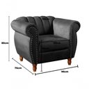 Ver imagem 2 de Conjunto de Sofás Realeza 4 Lugares Fixo Preto Veludo Bella Decor