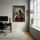 Ver imagem 2 de Quadro Decorativo Santa Teresinha Das Rosas - 70x50cm:moldura Preta