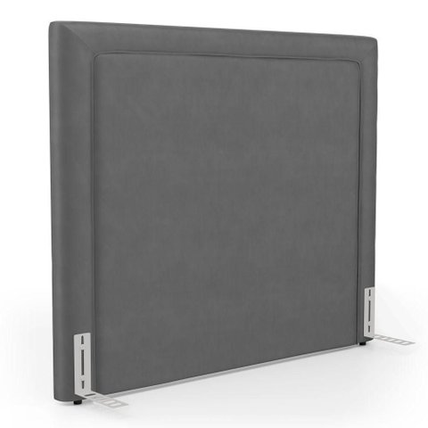 Cabeceira Cama Box Casal Padrão Alba 140cm com Frame Veludo Cinza - Desk Design