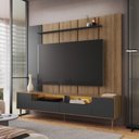 Ver imagem 1 de Rack com Painel para TV até 75 Polegadas Crart-RCP001 MDP com Iluminação LED Mel Grafite Multimó