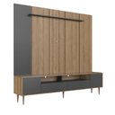 Ver imagem 2 de Rack com Painel para TV até 75 Polegadas Crart-RCP001 MDP com Iluminação LED Mel Grafite Multimó
