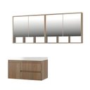 Ver imagem 2 de Conjunto Gabinete para Banheiro com Espelheira Floripa Marrom/Noce