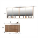 Ver imagem 3 de Conjunto Gabinete para Banheiro com Espelheira Floripa Marrom/Noce