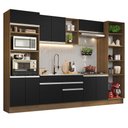 Ver imagem 3 de Armário de Cozinha Completa 330cm Rustic/Preto Glamy Madesa 03
