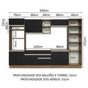 Ver imagem 4 de Armário de Cozinha Completa 330cm Rustic/Preto Glamy Madesa 03