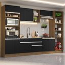 Ver imagem 1 de Armário de Cozinha Completa 330cm Rustic/Preto Glamy Madesa 03