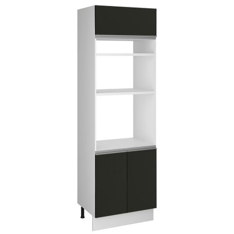 Torre Quente Glamy 3 Portas Branco e Preto Madesa