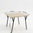 Ver imagem 3 de Conjunto Sala de Jantar MA1036A 90x90cm Aveiro + 2 Cadeiras CR2046 Courino Bege Preto