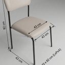 Ver imagem 4 de Conjunto Sala de Jantar MA1036A 90x90cm Aveiro + 2 Cadeiras CR2046 Courino Bege Preto