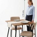 Ver imagem 5 de Conjunto Sala de Jantar MA1036A 90x90cm Aveiro + 2 Cadeiras CR2046 Courino Bege Preto