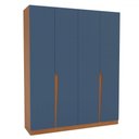 Ver imagem 2 de Guarda-roupa Casal Porto 4 Portas 4 Gavetas Freijó/azul - Politorno