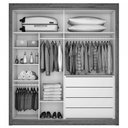 Ver imagem 3 de Guarda-Roupa Solteiro Zurique 2 Portas 4 Gavetas 100% Mdf Flex Off White/Off White/Brauna - Europa M