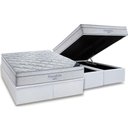 Ver imagem 1 de Cama Box Baú Queen: Colchão Molas Ensacadas Ortobom Superpocket Freedom Visco + Base Crc Courano