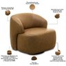 Poltrona Decorativa Orgânica Giratória para Sala Living Barolo L06 Couro Camel - Gtdnexxus - 5