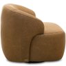 Poltrona Decorativa Orgânica Giratória para Sala Living Barolo L06 Couro Camel - Gtdnexxus - 3