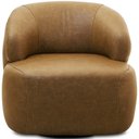 Ver imagem 6 de Poltrona Decorativa Orgânica Giratória para Sala Living Barolo L06 Couro Camel - Gtdnexxus