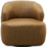 Poltrona Decorativa Orgânica Giratória para Sala Living Barolo L06 Couro Camel - Gtdnexxus - 6