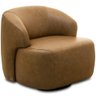 Poltrona Decorativa Orgânica Giratória para Sala Living Barolo L06 Couro Camel - Gtdnexxus - 1