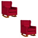 Ver imagem 1 de Kit 2 Poltrona Aurora Balanço Vovo Veludo Vermelho - Fm