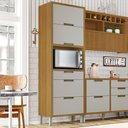 Ver imagem 3 de Paneleiro Torre Quente 1 Porta 3 Gavetas Imperatriz Nesher Móveis Freijó-off White